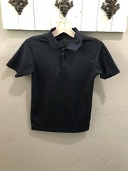 Chaps Boy’s M 10/12 School Uniform Polo Short Sleeve Shirt Dark Blue
