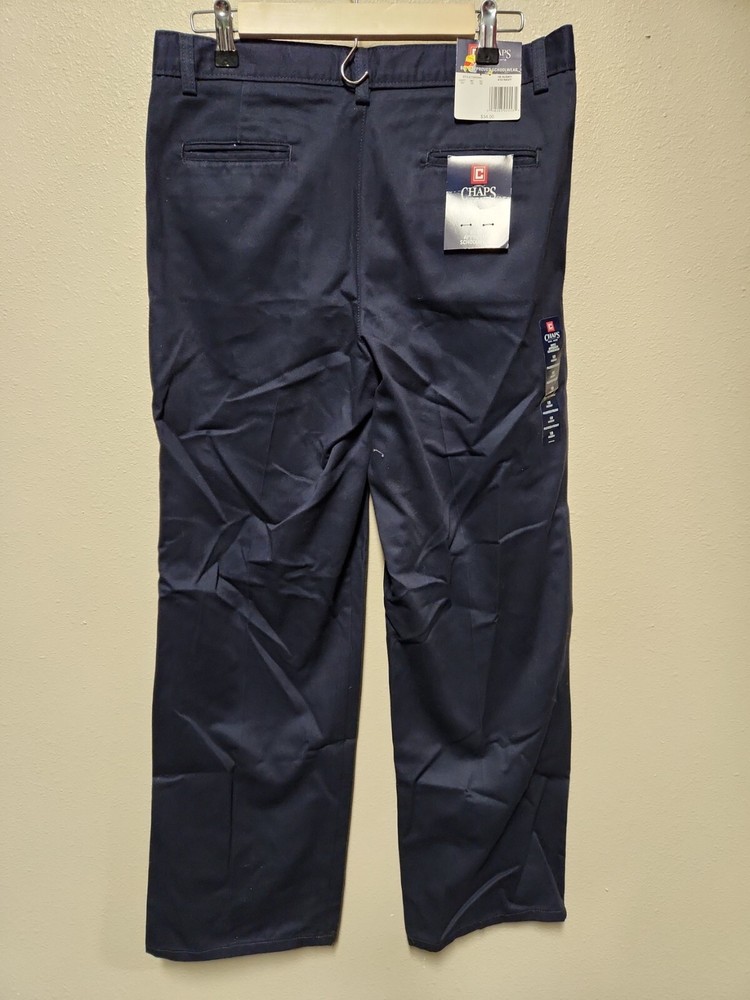 Chaps Boys’ Approved Schoolwear Navy Blue Pants Size 18 Husky