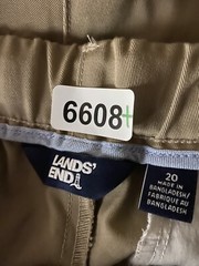 Lands End Uniform Pants Boy Plus 20 Pull On Khaki Pleated School wear Oeko-Tex