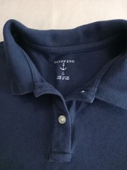 Land’s End Boy’s Uniform Navy Blue Short Sleeve Polo Size 14 GUC