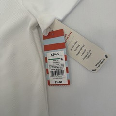 Cat & Jack Boys White Polo Shirt XS 4/5 School Uniform Short Sleeve NWT