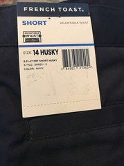 French Toast School Uniform Boys Navy Short Size 14 Husky Adjustable Flat Front