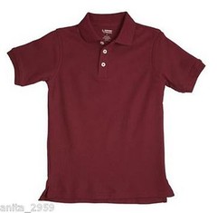 New! FRENCH TOAST School Uniforms Boys Sz 4 Short Sleeve POLO Shirt Burgundy