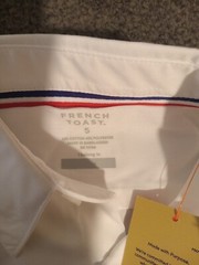 French Toast Long Sleeve White Uniform Shirt Sz 5t