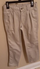 – L@@K – Boys Chaps Light Beige School Uniform Pants Sz 12 Slim Adj Waist Nice –