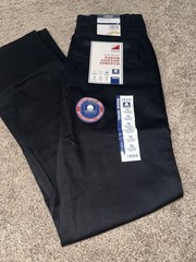 IZOD Boys Black Flat Front Uniform Pants Size 14 Stretch Twill