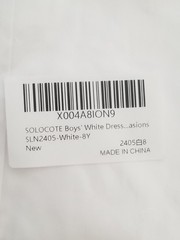 SOLOCOTE Boys White Dress Shirt Long Sleeve Uniform Blouse Formal Size 8Y