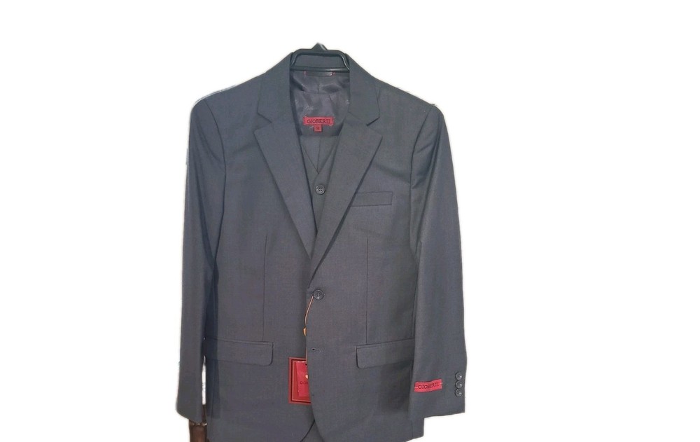 Gioberti Boys 3 Piece Grey Suit NWT Size 14 Reg