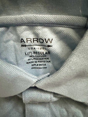 NEW Arrow Light Blue Short Sleeve Polo Shirt School Wear Uniform Top Large 7