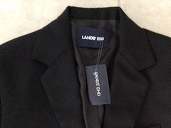 Lands’ End Boys School Regular Fit Hopsack Blazer Size 10 Black New With Tag