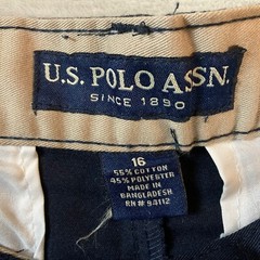 U.S POLO ASSN. School Uniform Flat Front Pants Boys 16 Blue ADJUSTABLE WAIST NWT