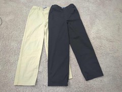 Lot of 2 French Toast Pants Youth Boys 16 Beige Black Relaxed School Uniform