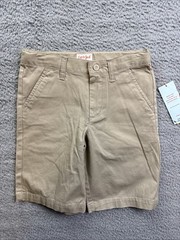 Cat & Jack Boys Youth 7 Khaki Flat Front School Uniform Chino Shorts