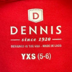 DENNIS UNIFORM Polo Shirt Size 5-6 XS YXS Short Sleeve Unisex Red Kids Unisex