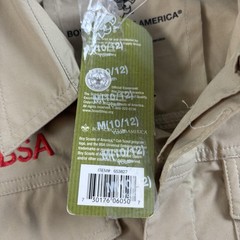 Boy Scouts Of America Shirt Boys Medium 10-12 Tan Uniform Short Sleeve Patches