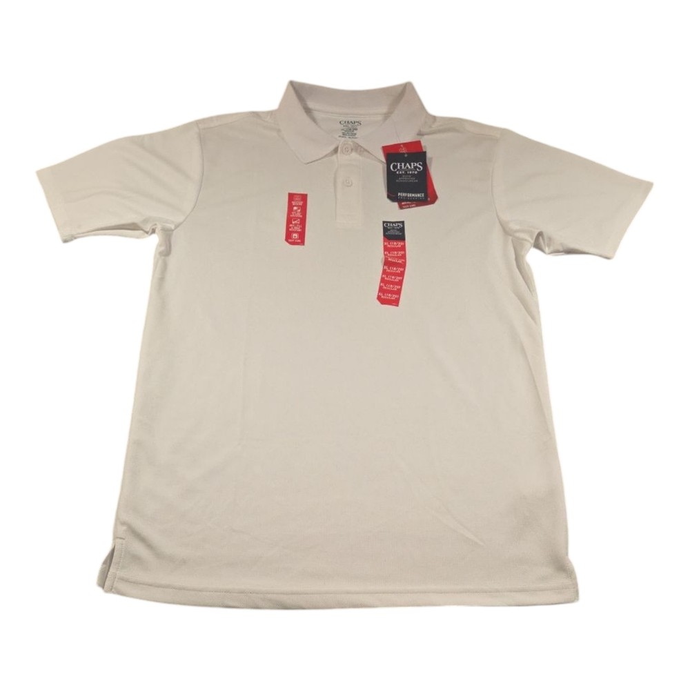 Chaps Boys’ Performance Short Sleeve Shirt XL (18/20) White – Lot of 2