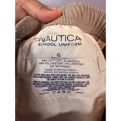 Nautica Boys School Uniform Khaki Pants Reinforced Knee Size 6 Regular N451050Q
