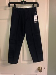 U.S POLO ASSN. School Uniform Flat Front Pants Boys 4 NAVY ADJUSTABLE WAIST NWT