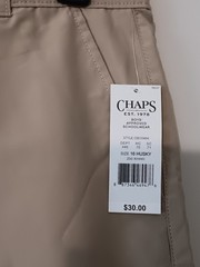 Chaps Boys 16 Husky Performance Engineering Khaki Schoolwear Approved Shorts NWT