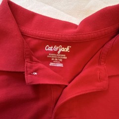 Cat & Jack Boys Red Polo Shirt School Uniform Short Sleeve M (8/10)
