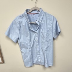 French Toast Boys Uniform Shirt Light Blue M Short Sleeve Button-Down