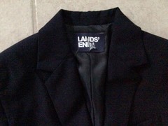 New Lands’ End Boys Husky Size 10 School Hopsack Blazer Deep Navy $93.