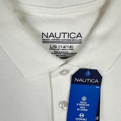Nautica Boys Big School Uniform Short Sleeve Polo Shirt Button Closure Pique