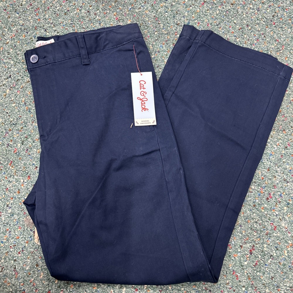Cat & Jack Boys Size 14 Husky School Uniform Pants Fighter Pilot BLue
