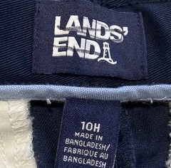 Lands End School Uniform Shorts Boys 10H Husky Navy Blue Flat Adjustable NEW