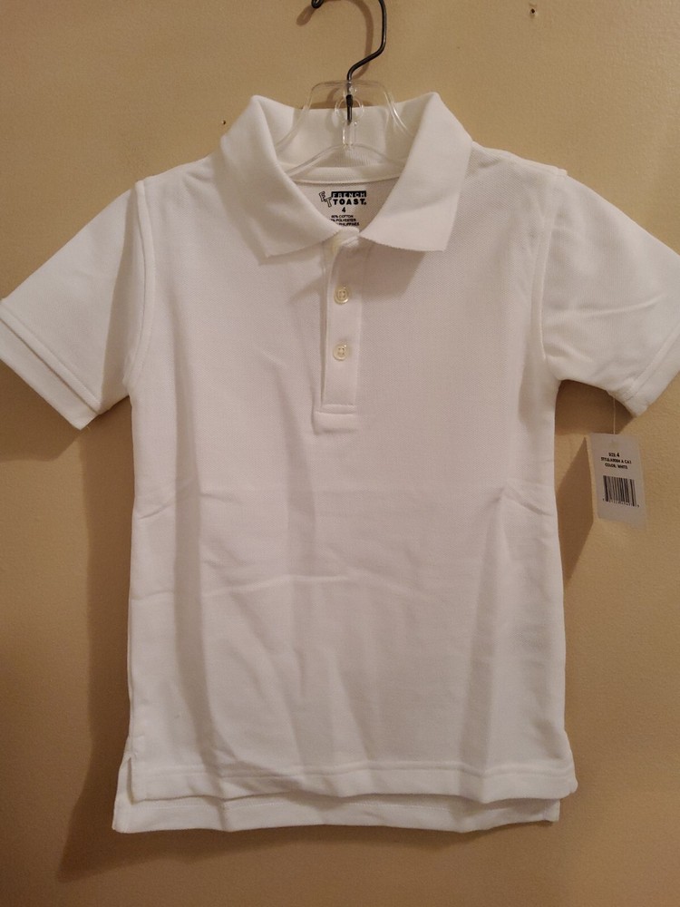NWT French Toast White Polo unisex size 4, S/S, School Uniform or Casual wear 