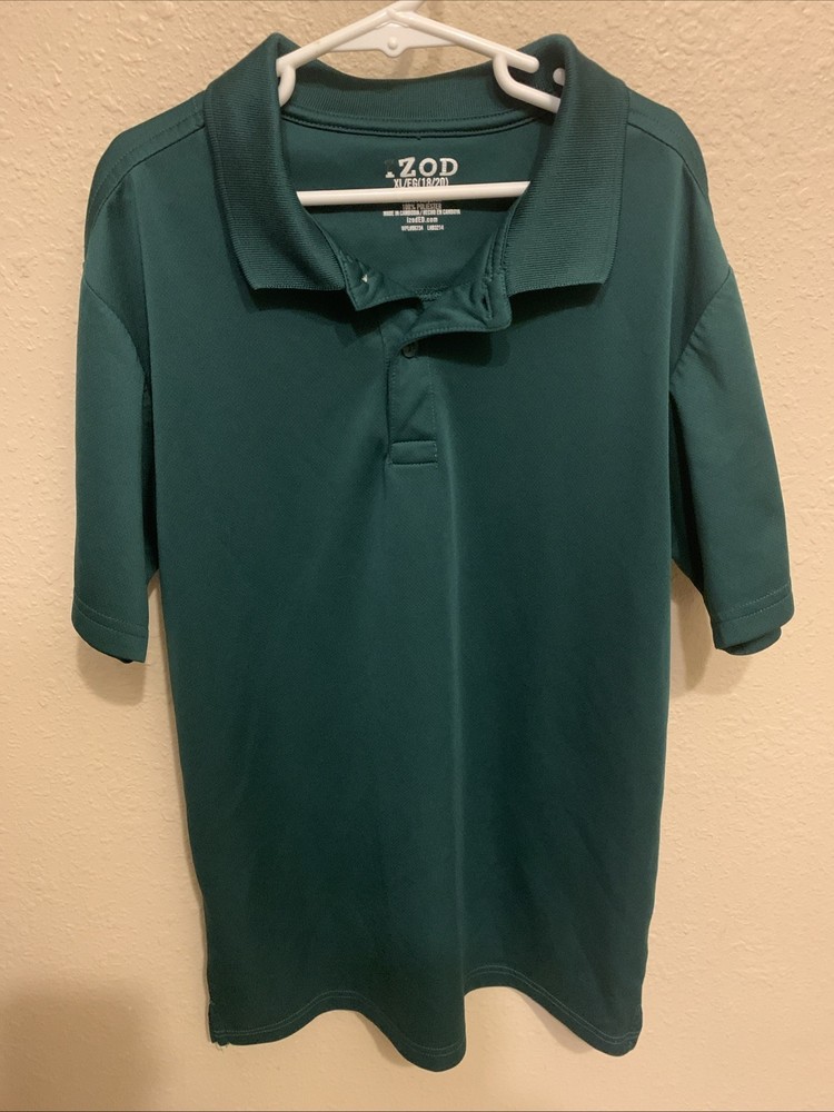 Izod Boys’ Green Polyester School Uniform Shirt XL 18/20- Fits Like 12 or 14