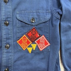 1960s Boy Scouts Of America Sanforized Uniform Shirt Navy Blue Patches NY VTG