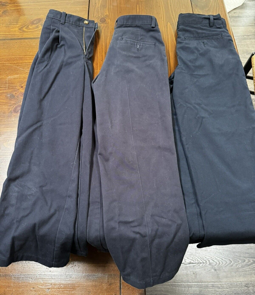 Boys Navy Blue School Uniform Pants Lot Sz 8 10 12 George Cat Jack Chinos 3P