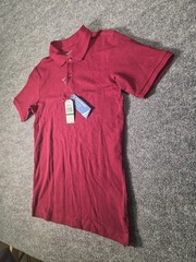 Nautica School Uniform New Polo Boys Sz L/G (14/16) Burgundy Performance Stretch