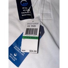 Nautica Boys School Uniform Short Sleeve Polo Shirt, White, Size L 14/16, NWT