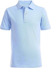 2 PackNautica School Uniform Short Sleeve Polo Shirt Clr Lt Blue Size XL (14-16!