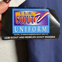 Boy Scouts of America Cub Scout Uniform Shirt Youth Medium Blue NWT USA Flag