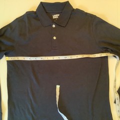 3 Lands End Boys L 10-12 Navy Long Sleeve Polo Shirt Uniform 100% Cotton NEW
