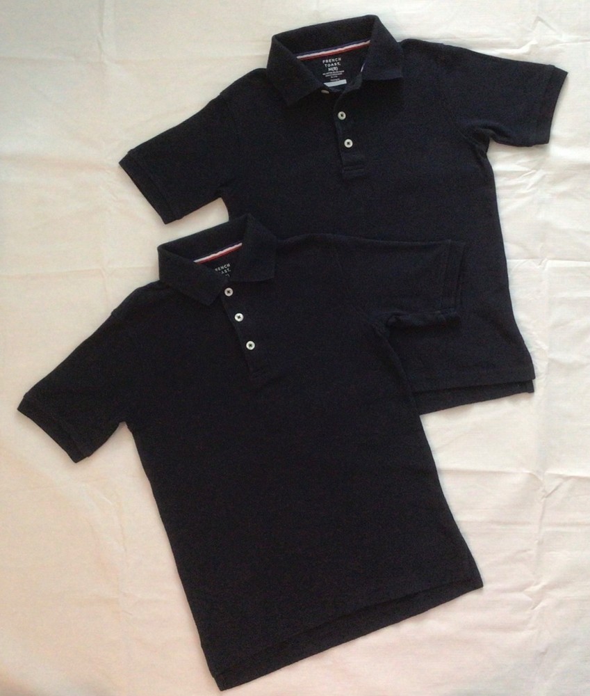 Boys navy blue “French Toast” school uniform shirts Lot – 2 Shirts (sz. M8)