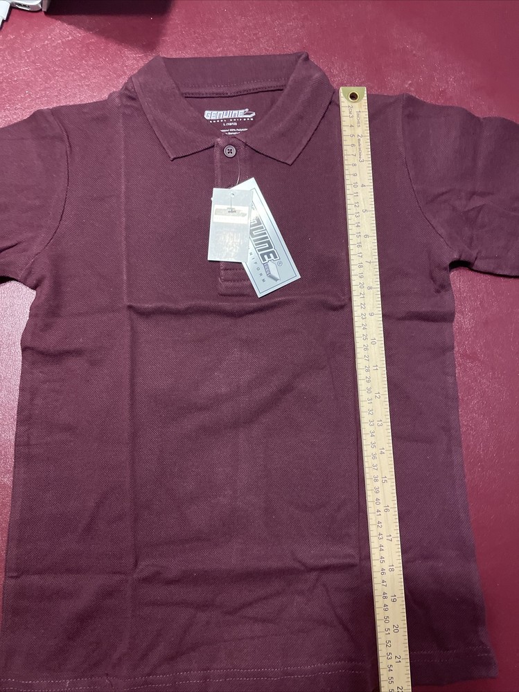 boys uniform shirts Short Sleeve Burgundy Color Size. L-10/12