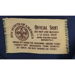 Vintage Cub Scout Youth Uniform Shirt Blue Long Sleeve No Collar w/Insignia