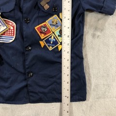 Vintage Boy Scouts Of America Shirt Youth Small Blue Uniform Patches 1980s
