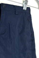 Lands’ End Boys 6 Navy Blue School Uniform Chino Shorts Adjustable Waist Pockets