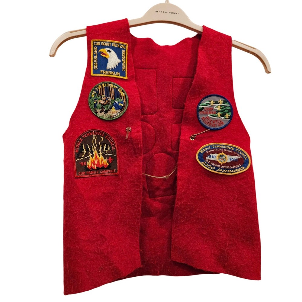 Vintage Cub Scout Pack Vest Medium Patches Middle Tennessee Council 90’s 2000