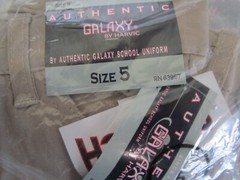 Authentic Galaxy size 5 School Uniform Short Boy’s/Girls Stretch Tan NWT
