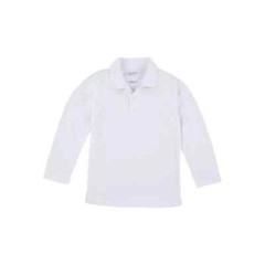 George Polo Shirt Boys White Long Sleeve Collared Performance School Uniform XL
