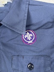 Boy Scouts Of America Shirt Boys 10-12 Blue Official Cub Scout Uniform Patches