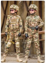 Children’s Camouflage Suit Special Forces Military Training Uniform with Helmet