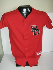 Big Dogs Majestic Baseball Jersey Cool Base Red Short Youth L Polyester Spring