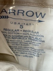 ARROW USA 1851 REGULAR PANTS ADJUSTABLE WAIST FOR A PERFECT FIT SIZE 5 New